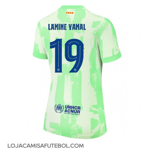 Camisa de Futebol Barcelona Lamine Yamal #19 Equipamento Alternativo Mulheres 2024-25 Manga Curta